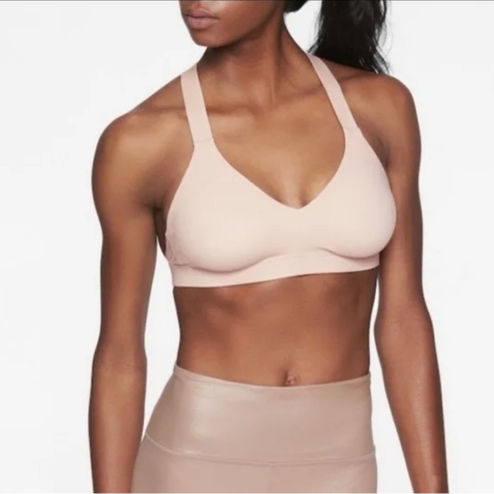Athleta Pyramid Sports Bra Ballgown Pink Size Medium
